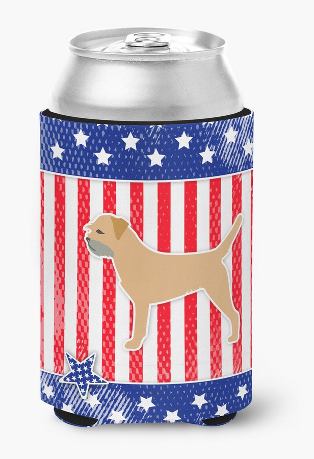 USA Patriotic Border Terrier Can or Bottle Hugger