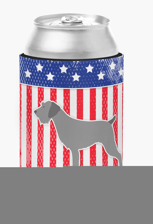 USA Patriotic German Wirehaired Pointer Can or Bottle Hugger