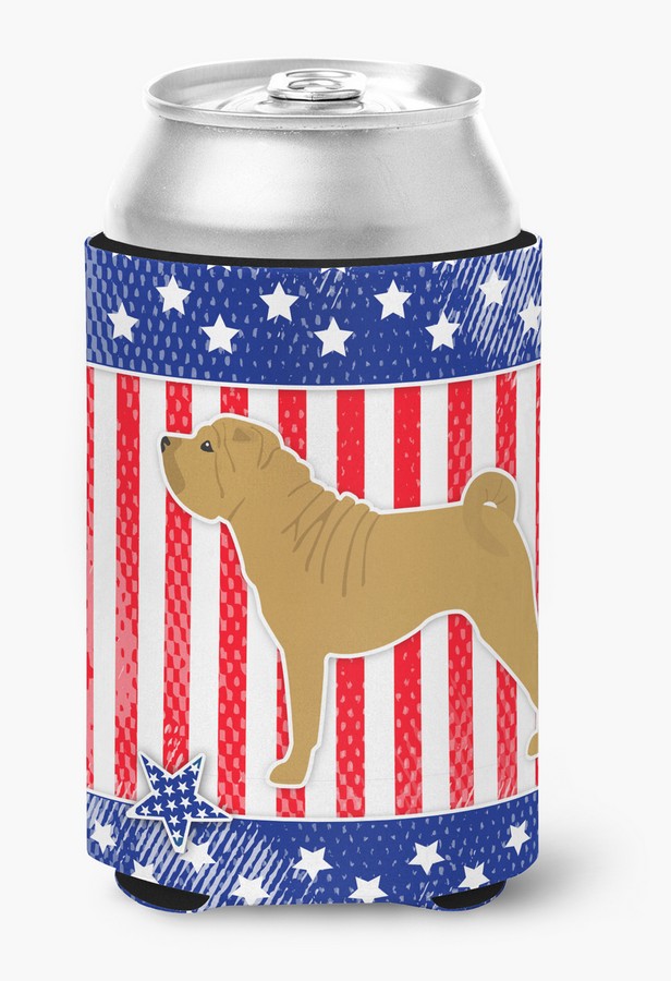BB3352CC USA Patriotic Shar Pei Can or Bottle Hugger