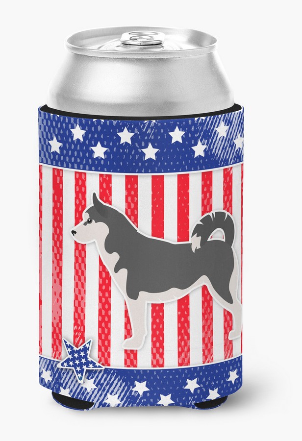 USA Patriotic Siberian Husky Can or Bottle Hugger