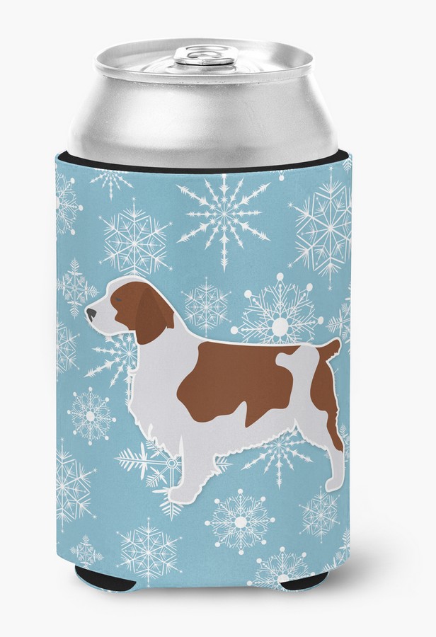 Winter Snowflake Welsh Springer Spaniel Can or Bottle Hugger