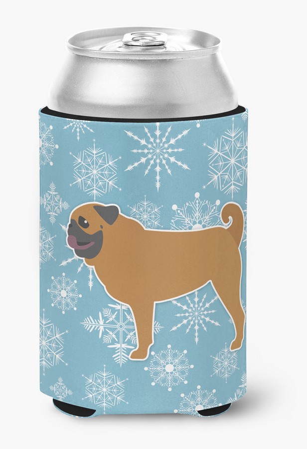BB3547CC Winter Snowflake Pug Can or Bottle Hugger