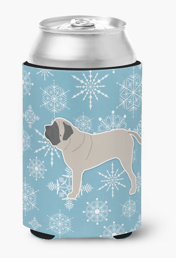 BB3556CC Winter Snowflake English Mastiff Can or Bottle Hugger