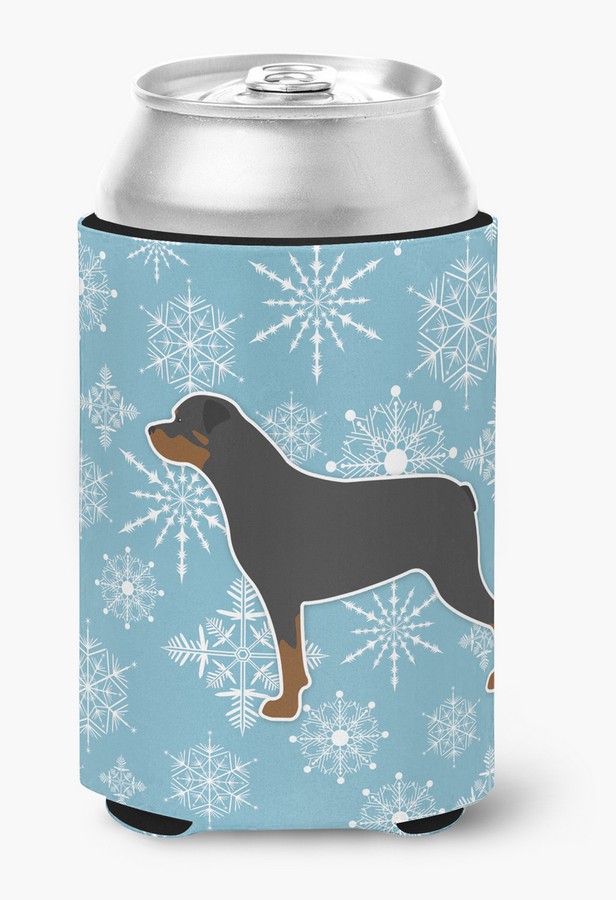 Winter Snowflake Rottweiler Can or Bottle Hugger