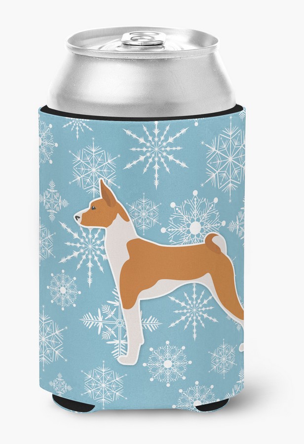 BB3574CC Winter Snowflake Basenji Can or Bottle Hugger