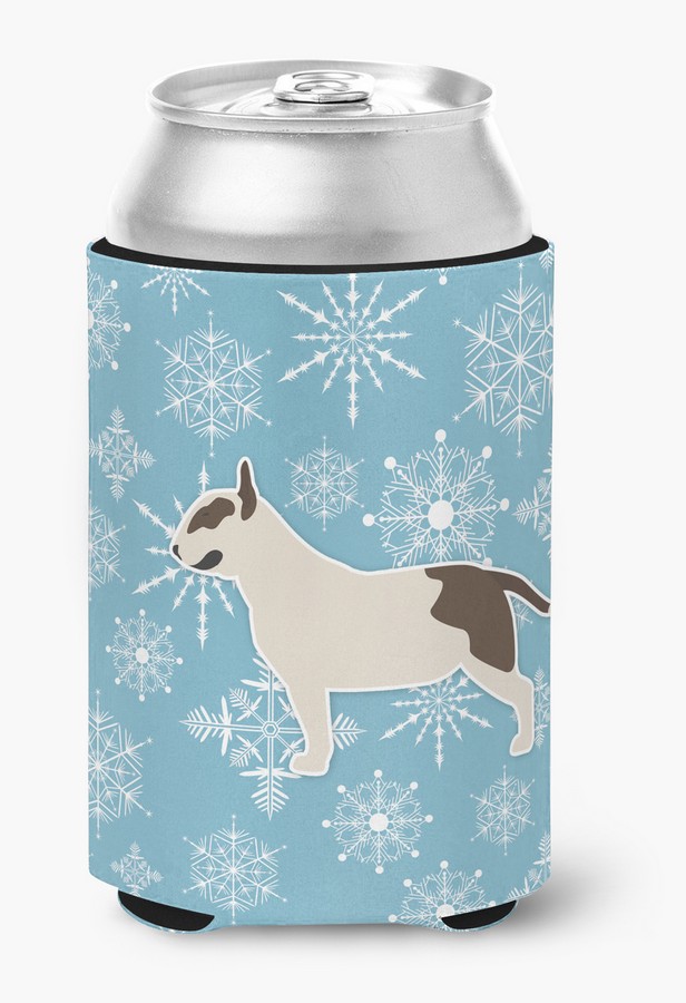 Winter Snowflake Bull Terrier Can or Bottle Hugger