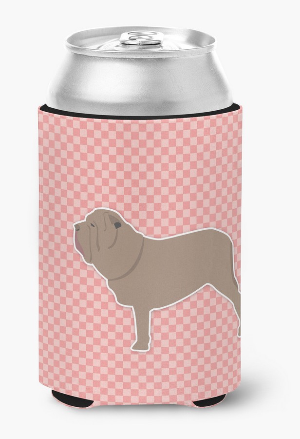 BB3665CC Neapolitan Mastiff Checkerboard Pink Can or Bottle Hugger