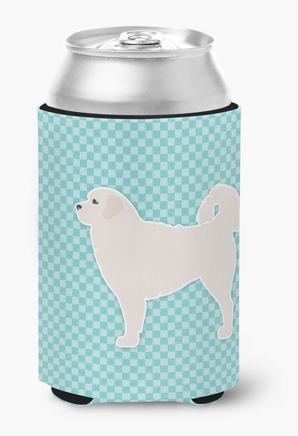 Polish Tatra Sheepdog Checkerboard Blue Can or Bottle Hugger