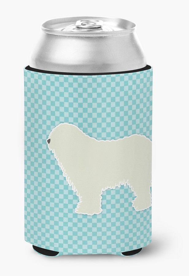 Komondor Checkerboard Blue Can or Bottle Hugger