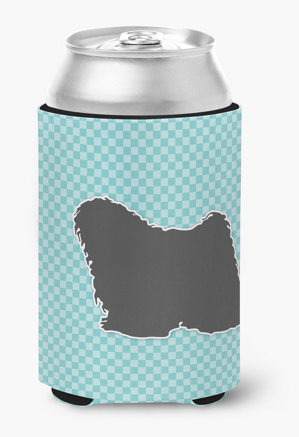 Puli Checkerboard Blue Can or Bottle Hugger