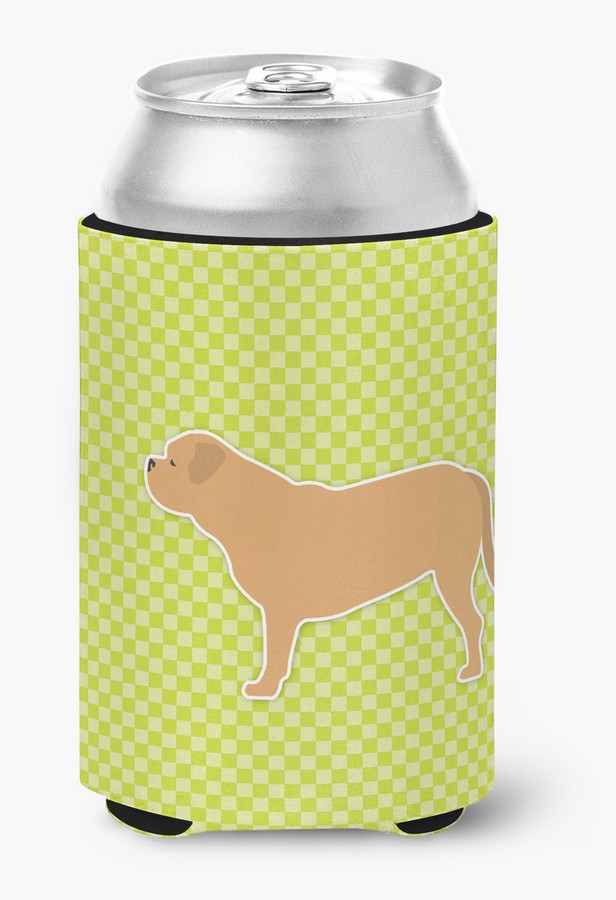 Dogue de Bordeaux Checkerboard Green Can or Bottle Hugger