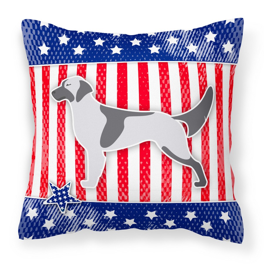 USA Patriotic English Setter Fabric Decorative Pillow