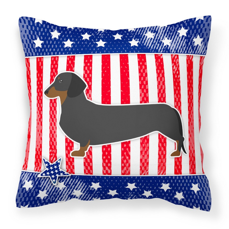 USA Patriotic Dachshund Fabric Decorative Pillow