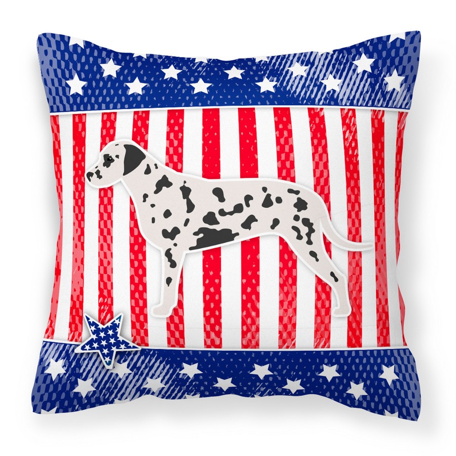 USA Patriotic Dalmatian Fabric Decorative Pillow