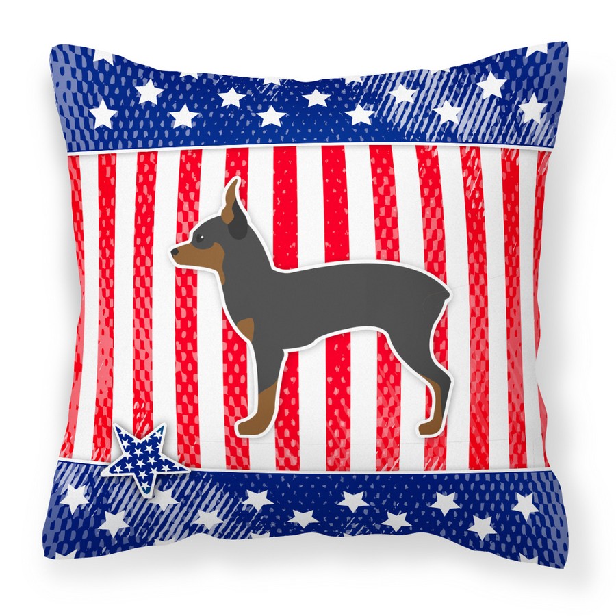 USA Patriotic Toy Fox Terrier Fabric Decorative Pillow