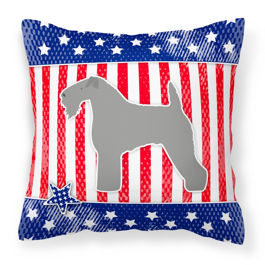 USA Patriotic Kerry Blue Terrier Fabric Decorative Pillow
