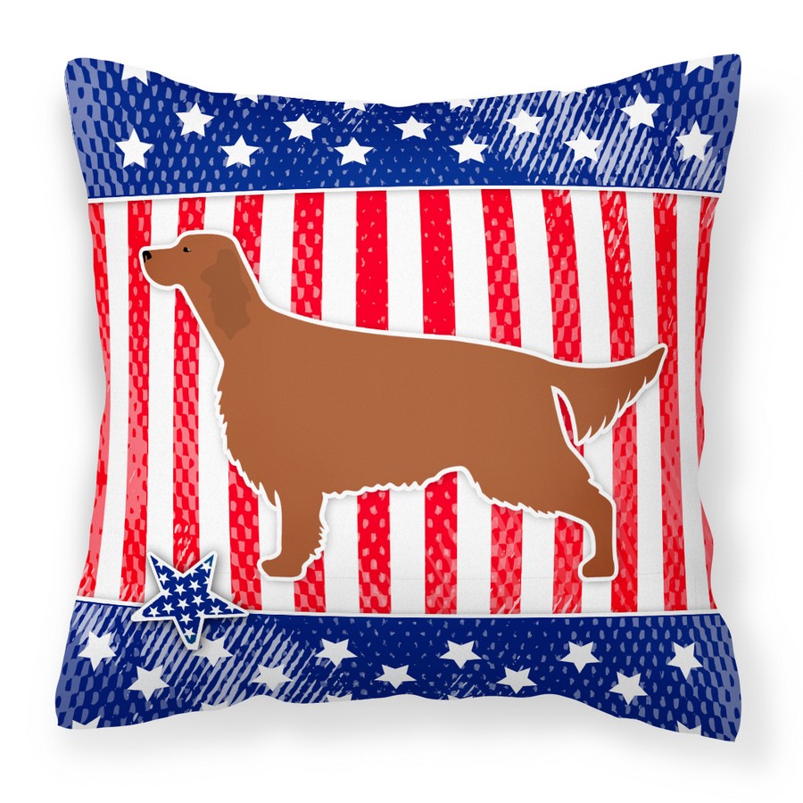 IUSA Patriotic Irish Setter Fabric Decorative Pillow