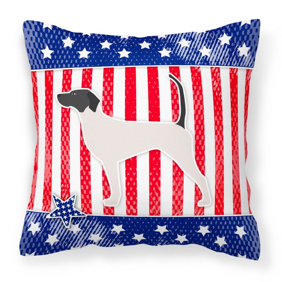 USA Patriotic English Pointer Fabric Decorative Pillow