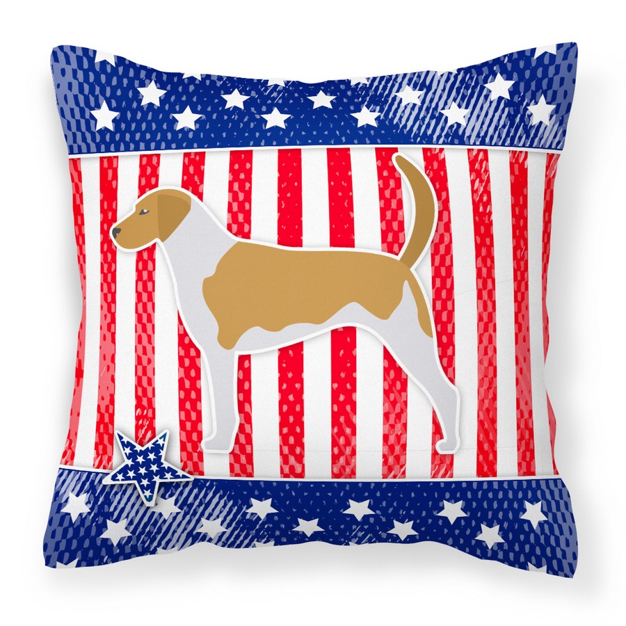 USA Patriotic American Foxhound Fabric Decorative Pillow