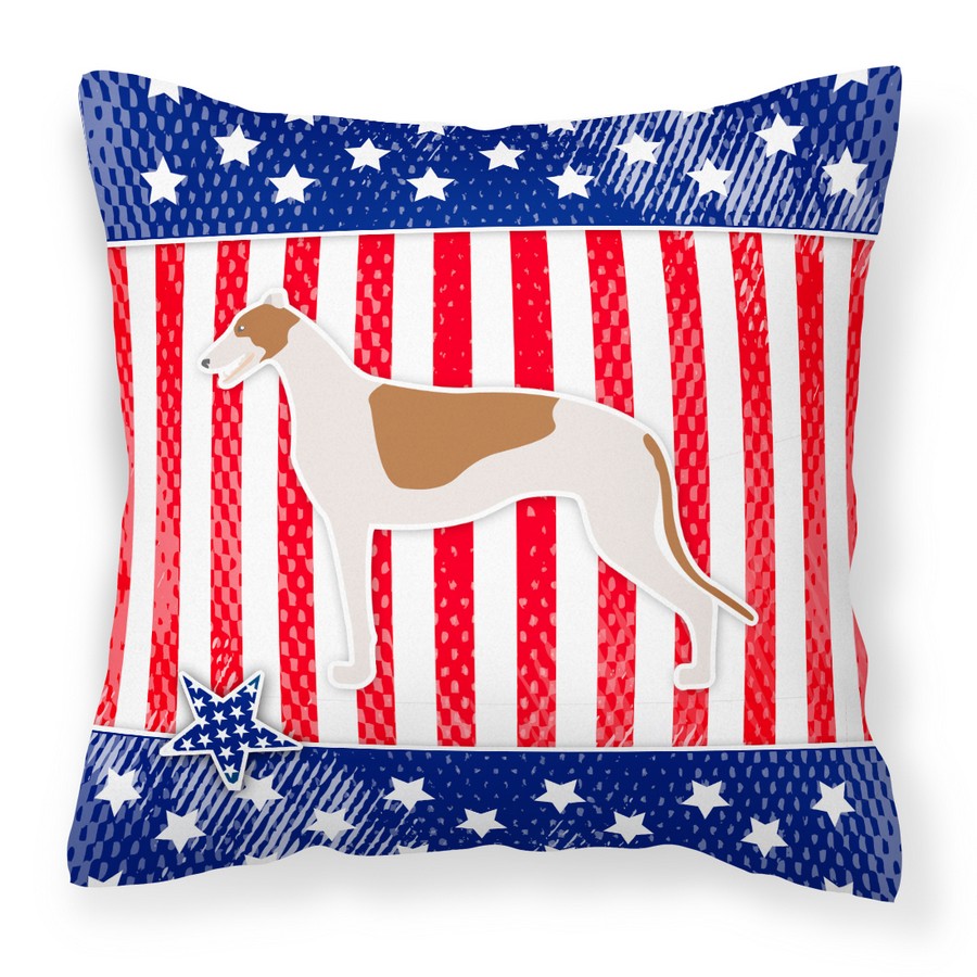 USA Patriotic Greyhound Fabric Decorative Pillow