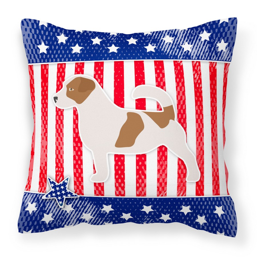 USA Patriotic Jack Russell Terrier Fabric Decorative Pillow