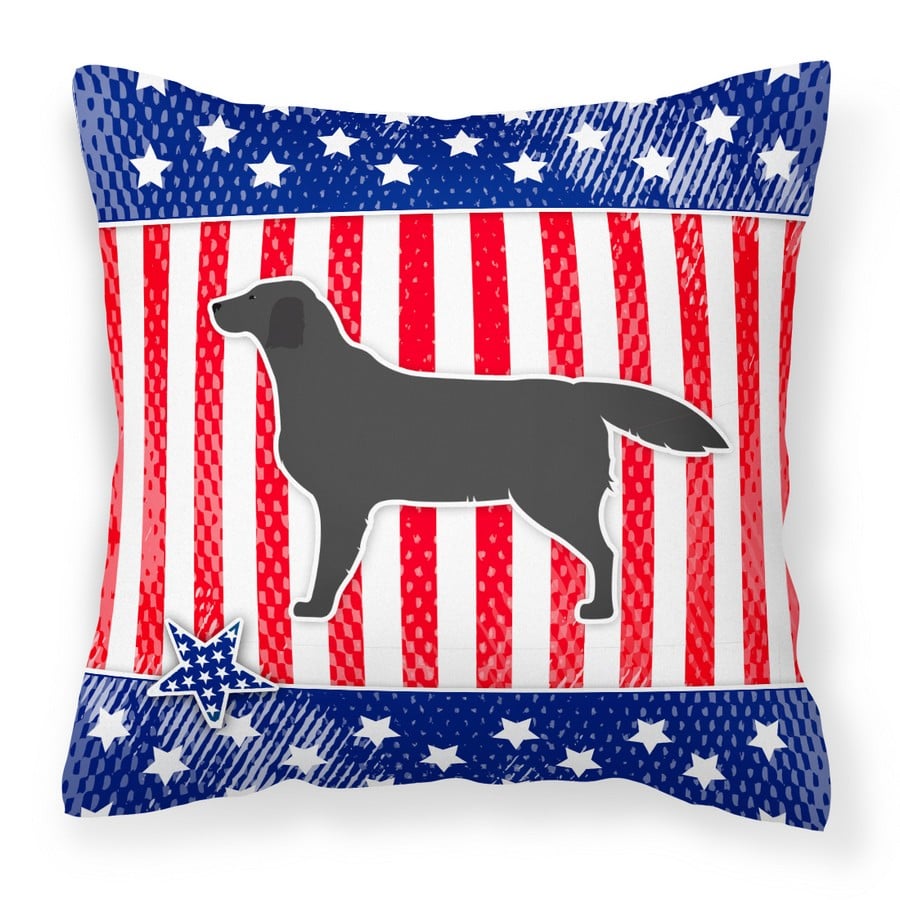 USA Patriotic Black Labrador Retriever Fabric Decorative Pillow
