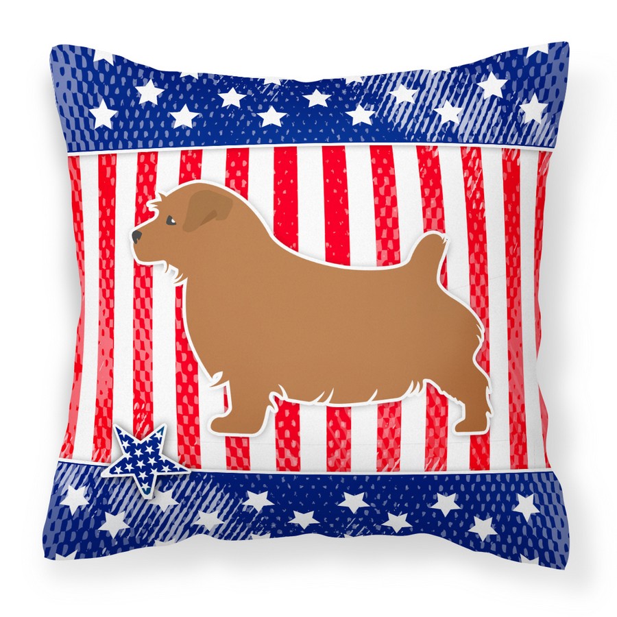 USA Patriotic Norfolk Terrier Fabric Decorative Pillow