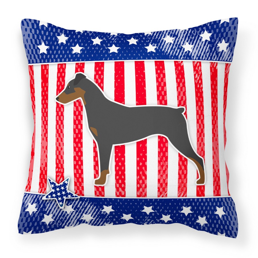 USA Patriotic German Pinscher Fabric Decorative Pillow
