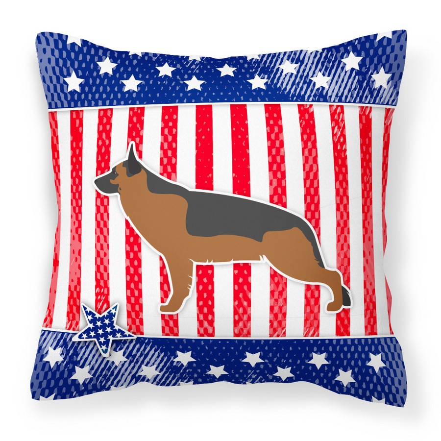 USA Patriotic German Shepherd Fabric Decorative Pillow
