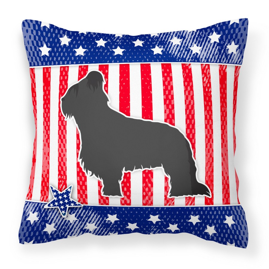 USA Patriotic Briard Fabric Decorative Pillow