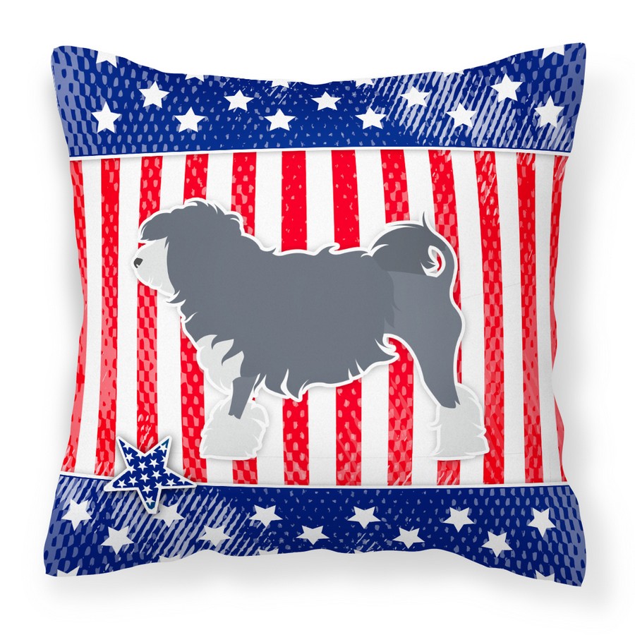USA Patriotic Lowchen Fabric Decorative Pillow