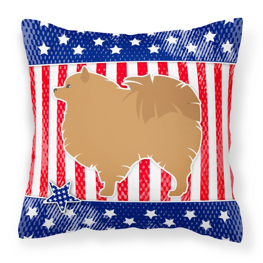 USA Patriotic Pomeranian Fabric Decorative Pillow