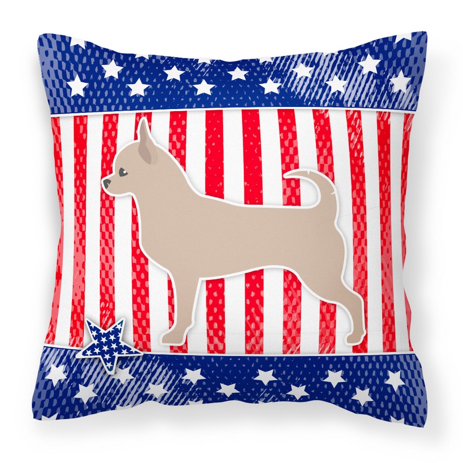USA Patriotic Chihuahua Fabric Decorative Pillow