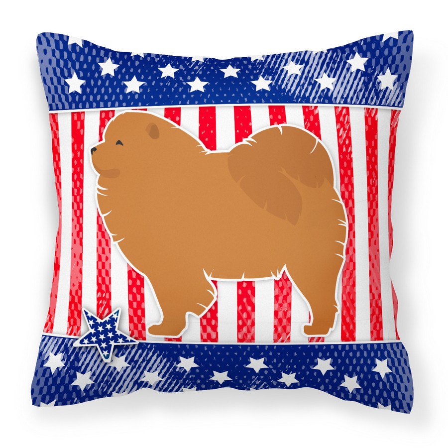 USA Patriotic Chow Chow Fabric Decorative Pillow