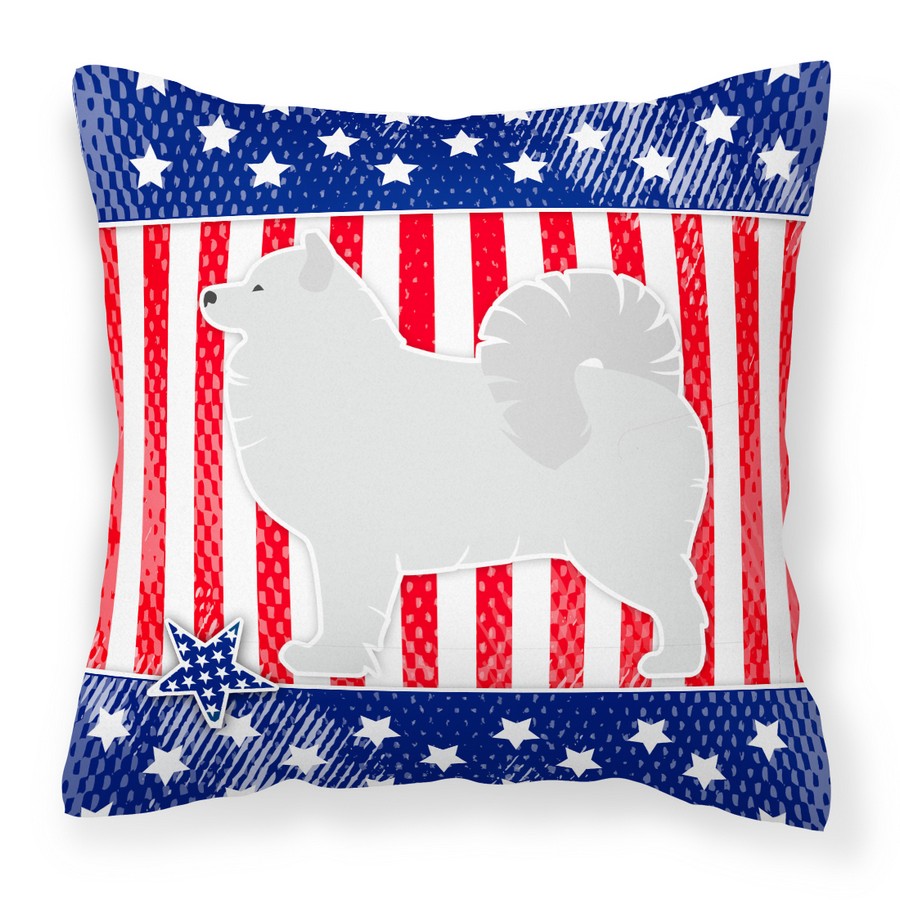USA Patriotic Samoyed Fabric Decorative Pillow