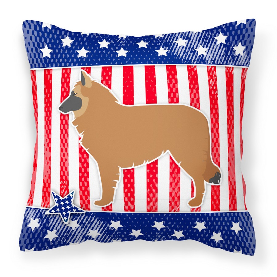 USA Patriotic Belgian Shepherd Fabric Decorative Pillow