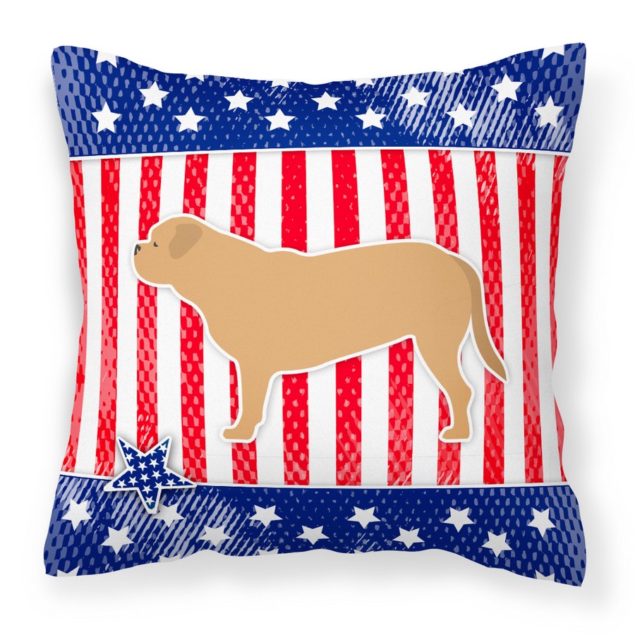 USA Patriotic Dogue de Bordeaux Fabric Decorative Pillow