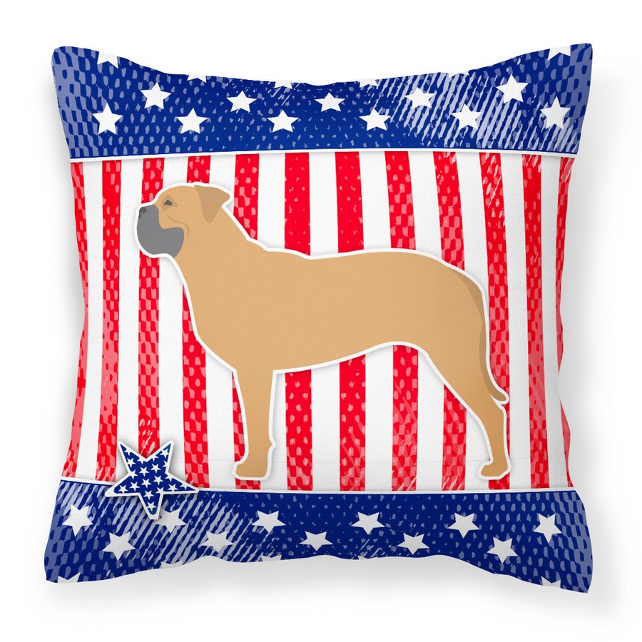 USA Patriotic Bullmastiff Fabric Decorative Pillow