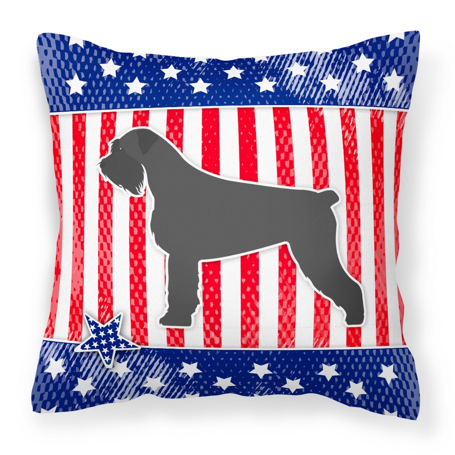 USA Patriotic Giant Schnauzer Fabric Decorative Pillow