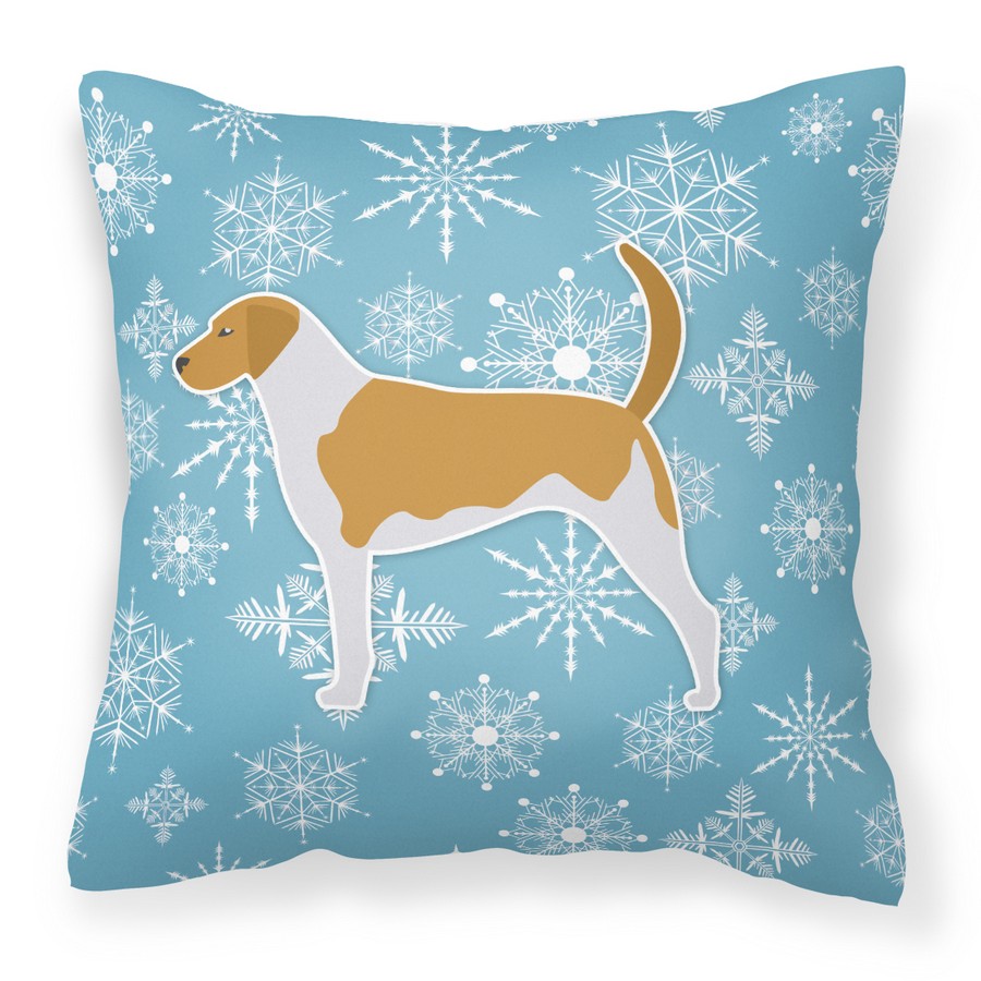 Winter Snowflake American Foxhound Fabric Decorative Pillow
