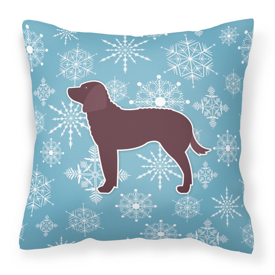 Winter Snowflake American Water Spaniel Fabric Decorative Pillow