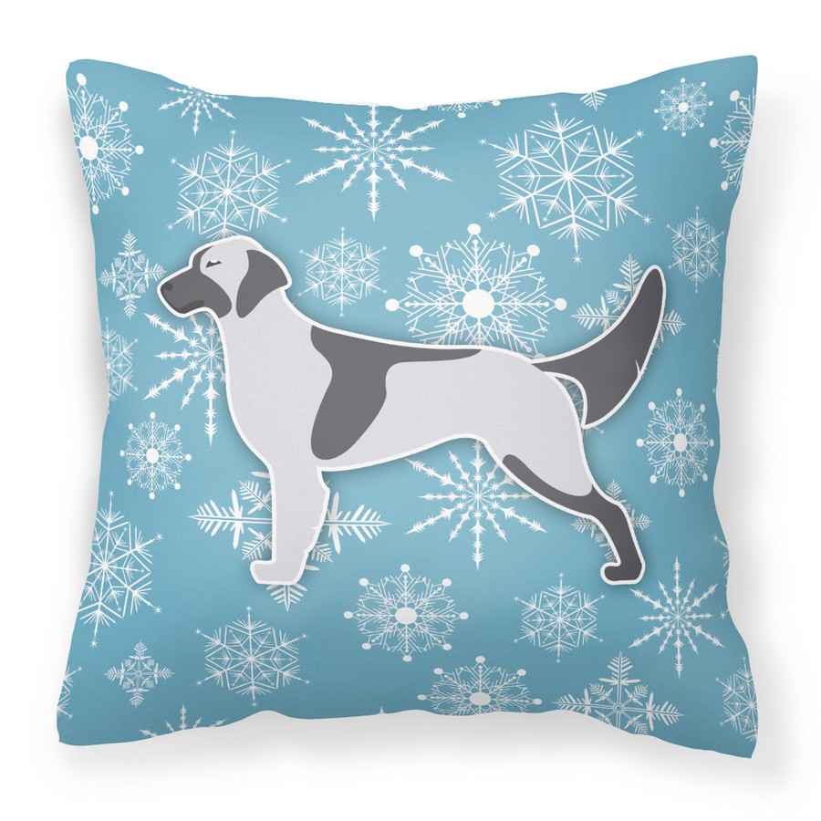Winter Snowflake English Setter Fabric Decorative Pillow