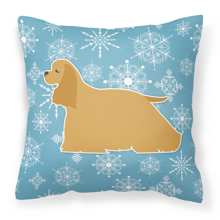 Winter Snowflake Cocker Spaniel Fabric Decorative Pillow