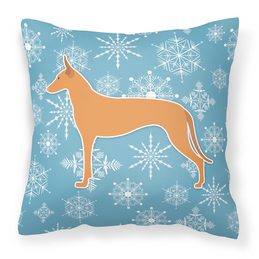 Winter Snowflake Pharaoh Hound Fabric Decorative Pillow