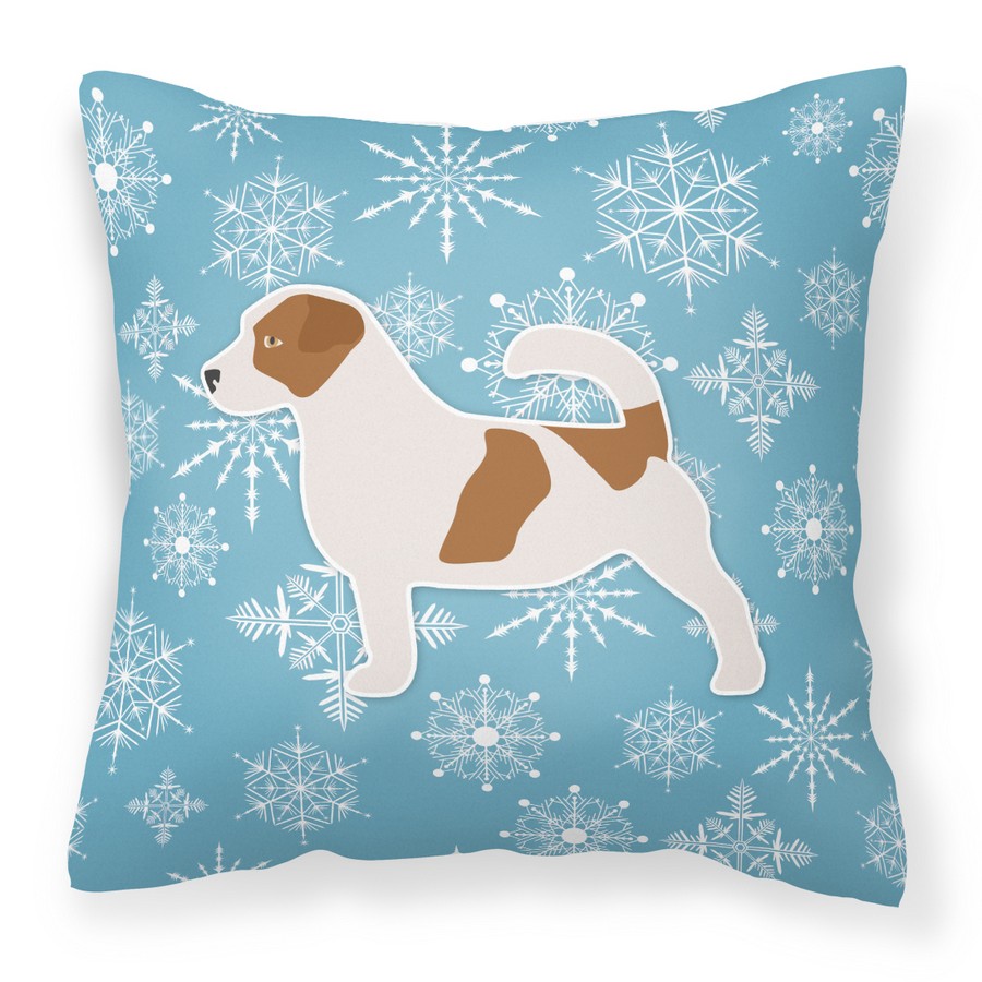 Winter Snowflake Jack Russell Terrier Fabric Decorative Pillow