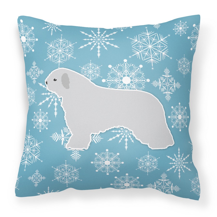 Winter Snowflake Spanish Water Dog Fabric Decorative Pillow