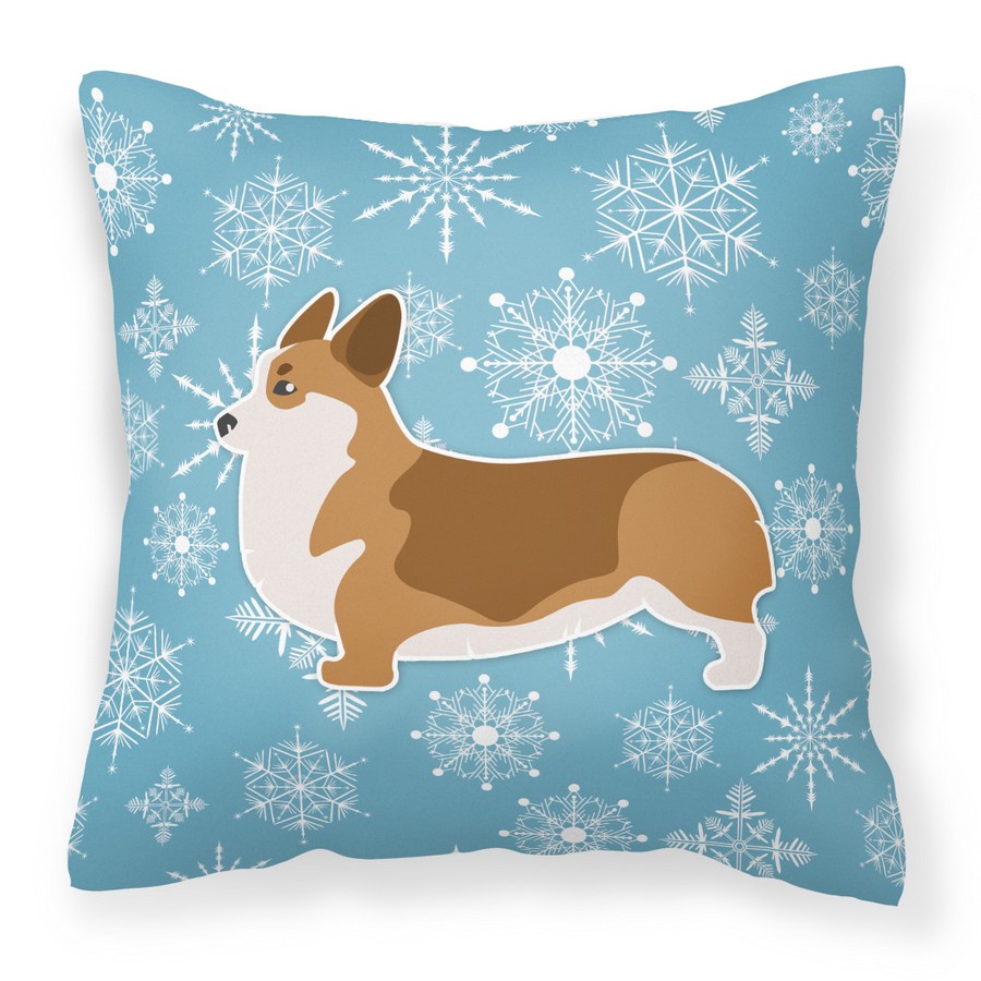 Winter Snowflake Corgi Fabric Decorative Pillow