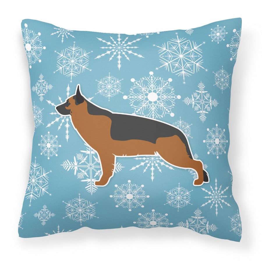 Winter Snowflake German Shepherd Fabric Decorative Pillow