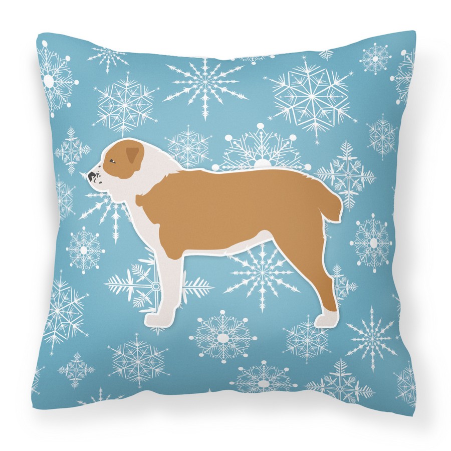 Winter Snowflake Central Asian Shepherd Dog Fabric Decorative Pillow