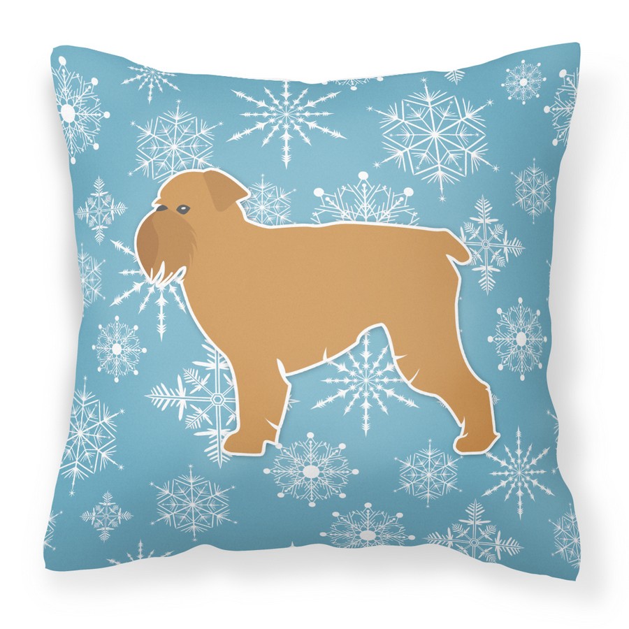 Winter Snowflake Brussels Griffon Fabric Decorative Pillow